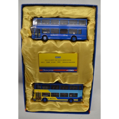 11 - Sixteen boxed 1/76 scale diecast bus and truck models/model sets from Corgi, EFE and Britbus to incl... 