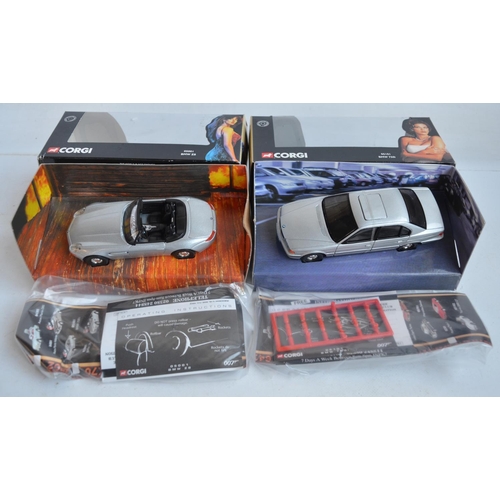 15 - Eight boxed James Bond cars from Corgi to include 96445 30th anniversary gold coloured Aston Martin ... 