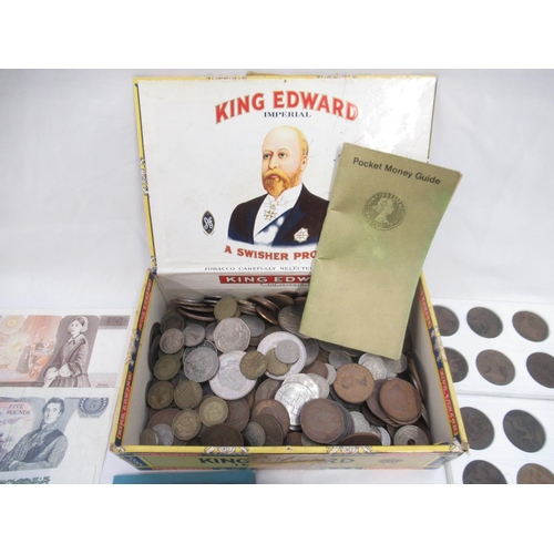 121 - Large mixed collection of British coins and banknotes to inc. £10, £5 & £1 (6) banknotes, a collecti... 