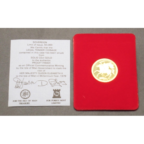 5 - Pobjoy Mint Limited - 22ct Gold Isle of Man 1979 Sovereign, with CoA