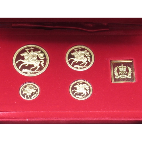 29 - Pobjoy Mint - 1977 22ct Gold set cont. £5, £2, Sovereign and Half-Sovereign, Limited Edition of 1250... 