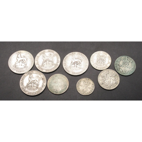 42 - Collection of Pre-1920 GB silver content coins to inc. 1889 Crown, 1891 Crown, 1889 Half-Crown and a... 