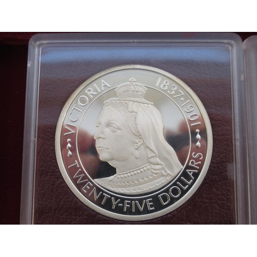 78 - The Cayman Islands silver queens collection 1977, a cased set of 6 sterling silver coins, some tarni... 