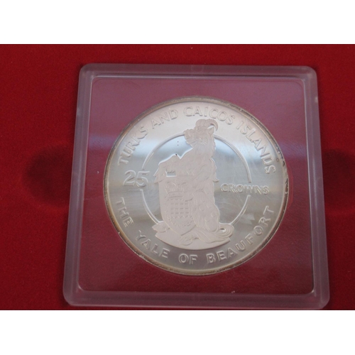 80 - The Turks and Caicos Islands Queen Beasts Silver Collection, Issued to Commemorate the 25th Annivers... 