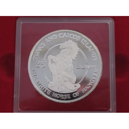 80 - The Turks and Caicos Islands Queen Beasts Silver Collection, Issued to Commemorate the 25th Annivers... 