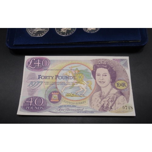 85 - Pobjoy Mint - Isle of Man 1977 Legal Tender Solid Silver Proof Set, with £40 Certificate of Issue 'n... 