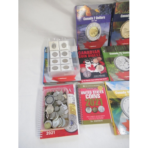 1135 - Mixed collection of predominantly Canadian coins with some other international coins, loose and in v... 