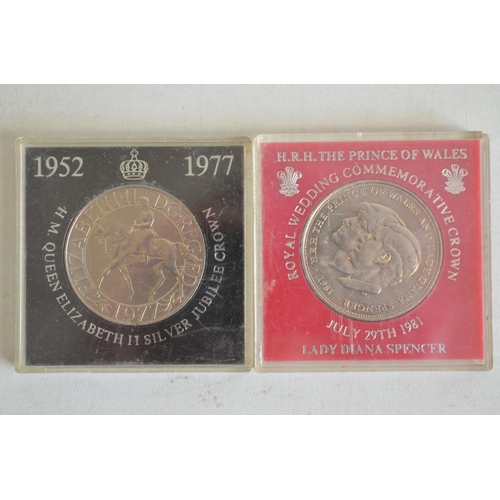 1139 - World War II 1939-45 war medal and 1939-45 Star (no inscriptions) and 2 commemorative coins