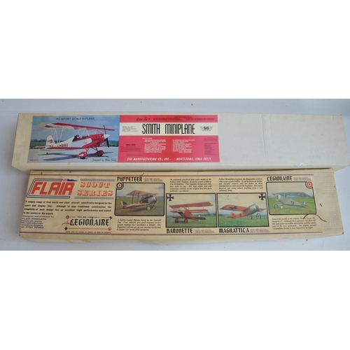 1163 - WITHDRAWN - Two unbuilt balsa wood radio controlled model aircraft kits to include a Flair Scout Ser... 