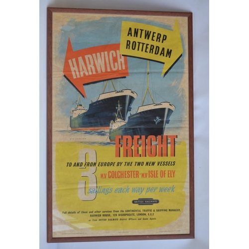 1172 - Attractive framed vintage British Rail (Eastern Region) advertising poster for freight transport to ... 