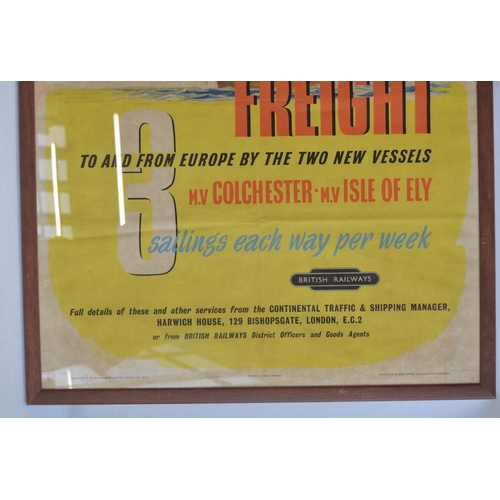 1172 - Attractive framed vintage British Rail (Eastern Region) advertising poster for freight transport to ... 