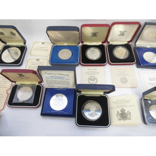 88 - Collection of Silver proof coins from the Royal Mint, Pobjoy Mint, Royal Australian Mint and Frankli... 