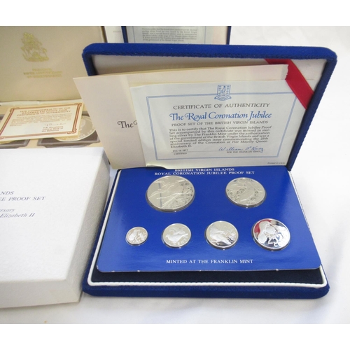 91 - Mixed collection of Silver Proof coins from Pobjoy Mint and Franklin Mint, all with CoA in original ... 