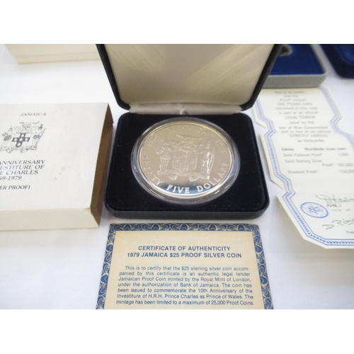 91 - Mixed collection of Silver Proof coins from Pobjoy Mint and Franklin Mint, all with CoA in original ... 