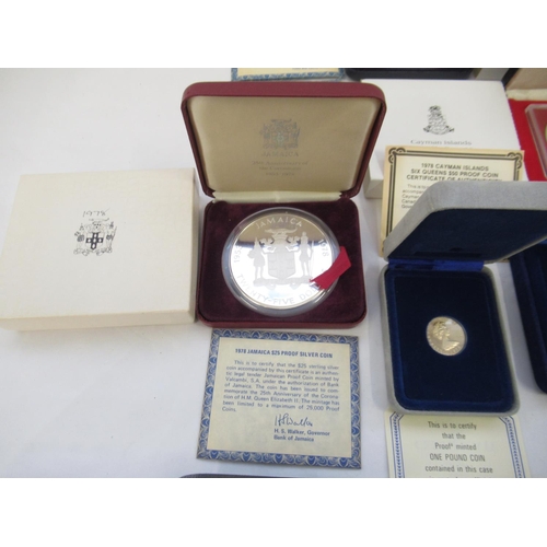 91 - Mixed collection of Silver Proof coins from Pobjoy Mint and Franklin Mint, all with CoA in original ... 