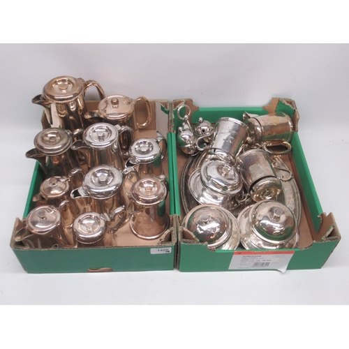 625 - Harrison Bros. & Howson for South African Railways EPNS  sugar basin, hinged lid and twin scroll han... 