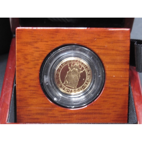 17 - Harrington & Byrne 1989 United Kingdom Gold Proof Half-Sovereign, encapsulated in original case with... 