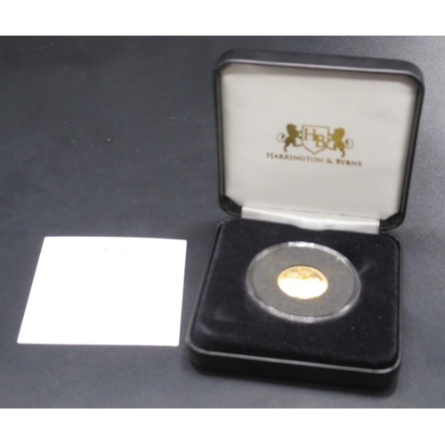 19 - Harrington & Byrne 2024 80th Anniversary of D-Day Gold Proof Half-Sovereign, encapsulated in case wi... 