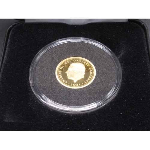 19 - Harrington & Byrne 2024 80th Anniversary of D-Day Gold Proof Half-Sovereign, encapsulated in case wi... 