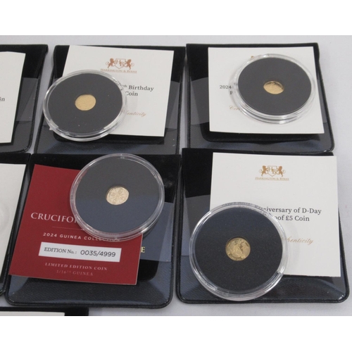 22 - Collection of small gold coins to inc. CPM Canada 2019 Gold Proof Maple Leaf Coin, Harrington & Byrn... 