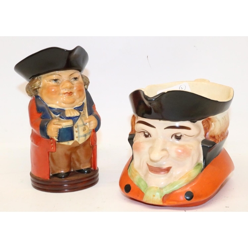 1190 - Royal Worcester Toby jug stamped 2831, and another similar Toby jug, max. H14.5cm (2)