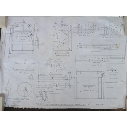 807 - Collection of engineering drawings for the Foster Rope Hauling engine, copyright Steam Replicas Ltd ... 