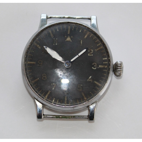 1351 - Luftwaffe oversized pilots wristwatch by Laco. Type A dial, manual wind with onion crown. Serial num... 