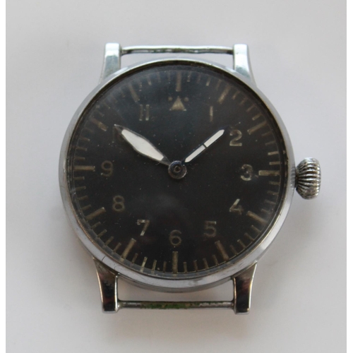 1351 - Luftwaffe oversized pilots wristwatch by Laco. Type A dial, manual wind with onion crown. Serial num... 