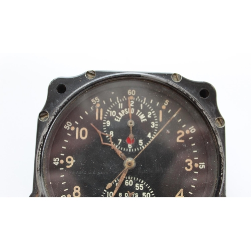 1355 - WWII USAAF USN Aircraft 8 day cockpit clock (possibly by Jaeger) Dials and buttons all in tacked. In... 