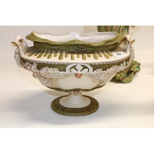 559 - Collection of Continental ceramics, incl. a Royal Dux centrepiece bowl, max. H46cm, some A/F (10)