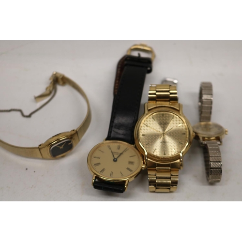 1009 - Raymond Weil 18K gold plated quartz wristwatch with date, signed champagne Roman dial, signed snap o... 