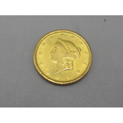 64A - USA 1853 1 Dollar, gold coin, 1.6g