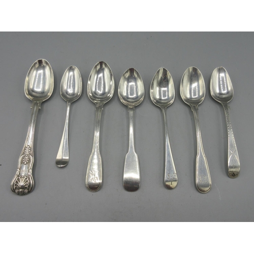 179 - Georgian silver monogrammed teaspoon with engraved pattern, London 1804, Georgian silver monogrammed... 