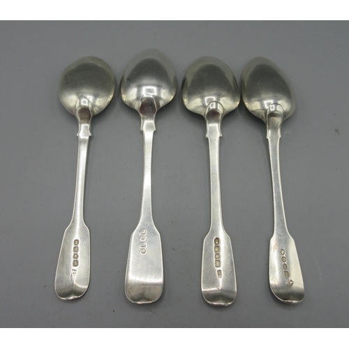 305 - George III silver monogrammed spoon in fiddle pattern by William Eaton, London 1818, William IV silv... 