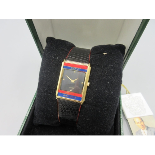 536 - Paolo Gucci limited edition gold plated quartz wristwatch on original brown leather strap and matchi... 