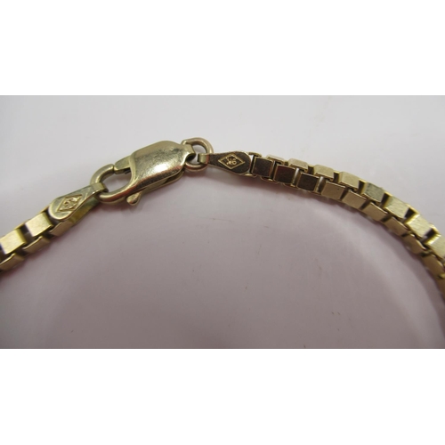 39 - 9ct yellow gold square link bracelet, stamped 375, 7.39