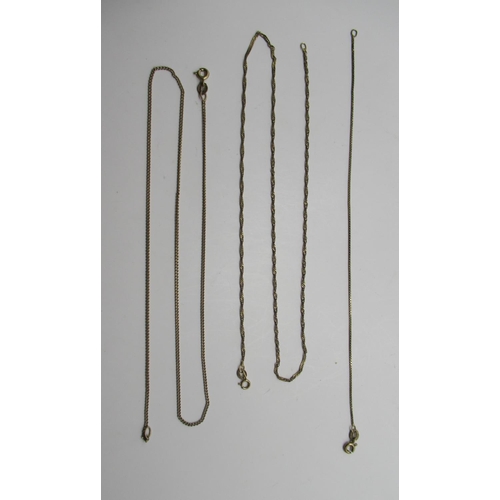 19 - Two 9ct yellow gold necklaces and a 9ct gold bracelet, all stamped 375, 5.0g