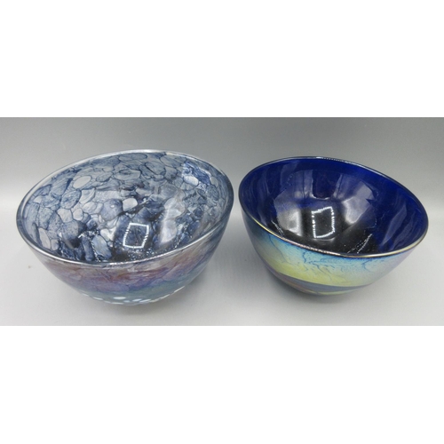 406 - Two Isle of Wight studio glass bowls, unsigned, max. W16cm