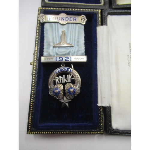 362 - Silver and enamel Masonic Founders Jewel 1932 for Mount Meru Lodge Tanganyika No. 5363 and an Irish ... 