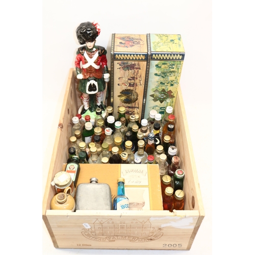 323 - Approximately sixty-nine miniatures incl. scotch whisky, brandy, rum, port, etc, two vintage Glen Mo... 