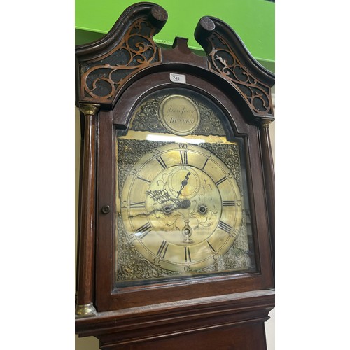 743 - James Ivory, Dundee, 18th Century oak 8 day longcase clock, swan neck pediment with applied moulding... 