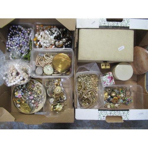 328 - Large collection of vintage and modern costume jewellery, including faux pearls, clip on earrings, b... 