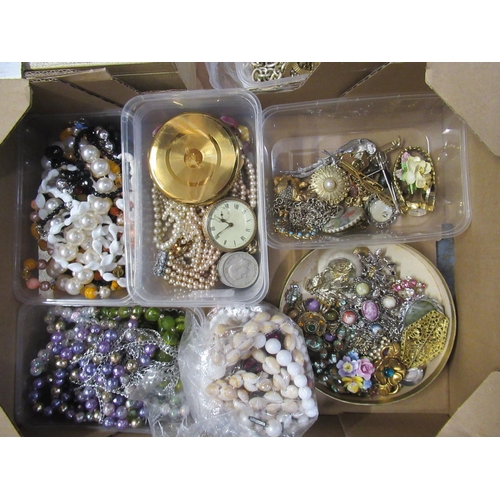 328 - Large collection of vintage and modern costume jewellery, including faux pearls, clip on earrings, b... 