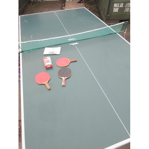 438 - Kettler Nordkap indoor folding Table Tennis table, with instructions, net, three bats, and balls