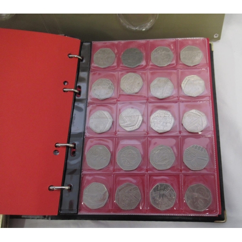 125 - Mixed collection of c19th/20th British coins and 73 50ps in folder, mixed collection of commemorativ... 