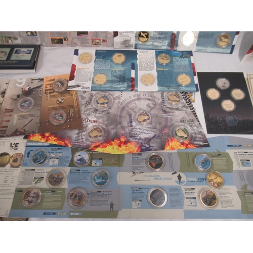 126 - Mixed collection of Commemorative coin sets (incomplete and complete), c20th GB coins, some ancient ... 