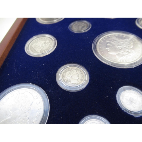 93 - PCS collectors cabinet Early American Silver Coins, 15 coins in all, all encapsulated with Booklet, ... 