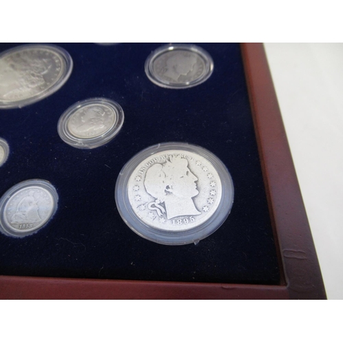 93 - PCS collectors cabinet Early American Silver Coins, 15 coins in all, all encapsulated with Booklet, ... 