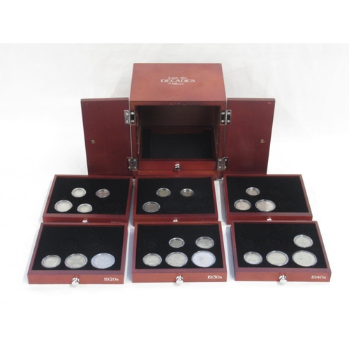 94 - Incomplete coin cabinet of 'Last Six Decades of Silver' coinage, 22 coins ranging from Queen Victori... 