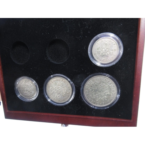 94 - Incomplete coin cabinet of 'Last Six Decades of Silver' coinage, 22 coins ranging from Queen Victori... 